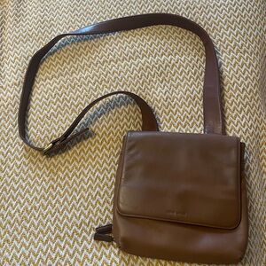 Nine West Chocolate Brown Genuine Leather Crossbody Messenger Bag